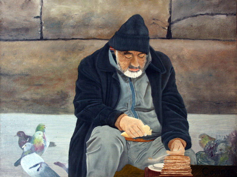 024 'Pancakes With Pigeons' 18x24 oil on linen